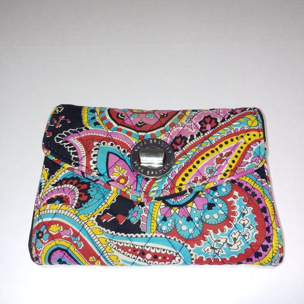 Vera Bradley Turn-lock Wallet Paisley Multicolor Red Blue Yellow